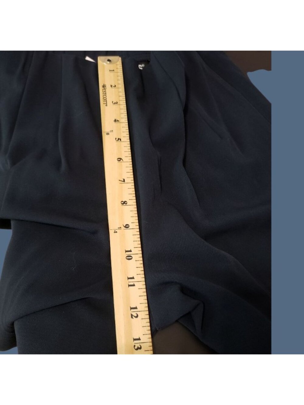 Briggs NY Womens plaited straight Pants Polyester blend Navy Size8 - Picture 6 of 14